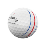 Callaway Chrome Soft Triple Track golfballen met logo, het logo van Callaway afgebeeld op de bal met het lijntje op de golfbal