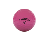 Roze Callaway ERC Soft REVA golfballen met logo, het logo van Callaway afgebeeld op de bal