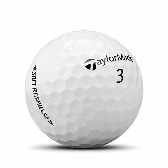 Taylormade Speed Soft golfballen met logo, het logo van Taylormade afgebeeld op de bal
