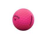 Roze Callaway Supersoft golfballen met logo, het logo van Callaway afgebeeld op de bal met het lijntje op de golfbal